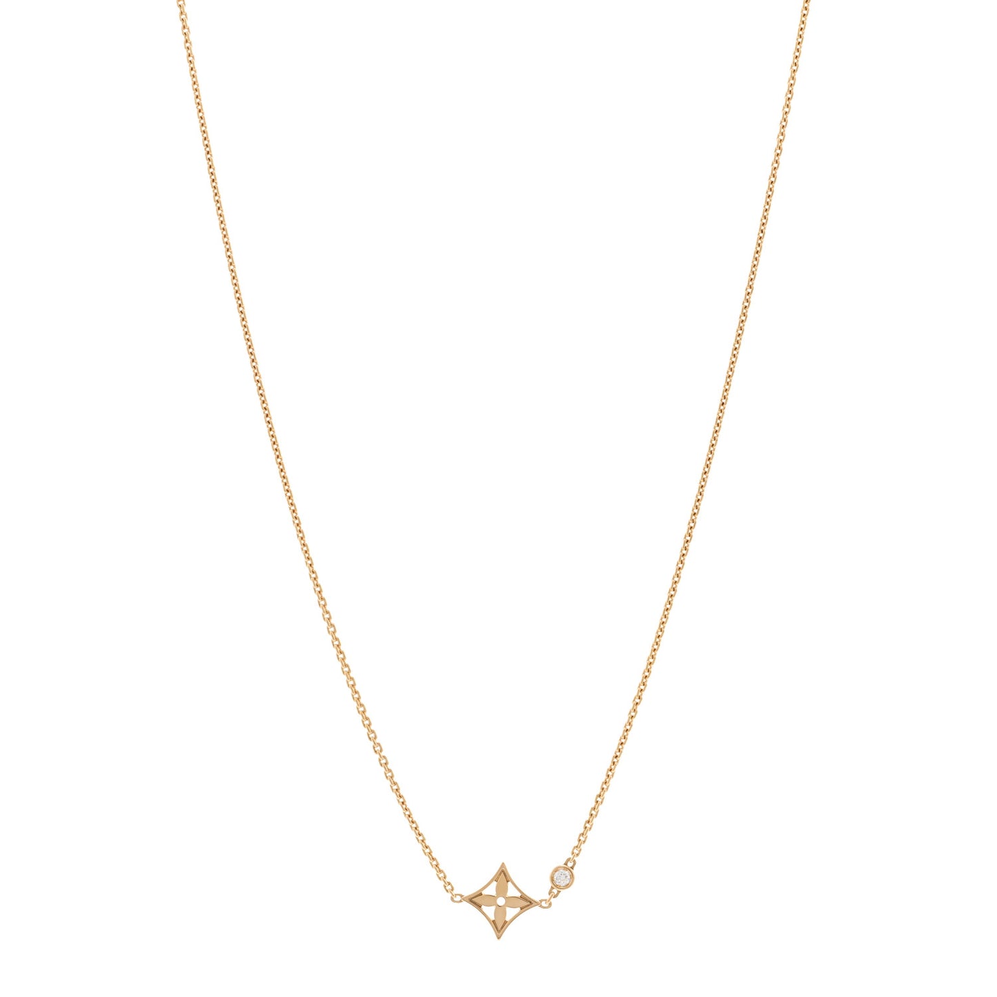 18K Yellow Gold Diamond Idylle Blossom Pendant Necklace