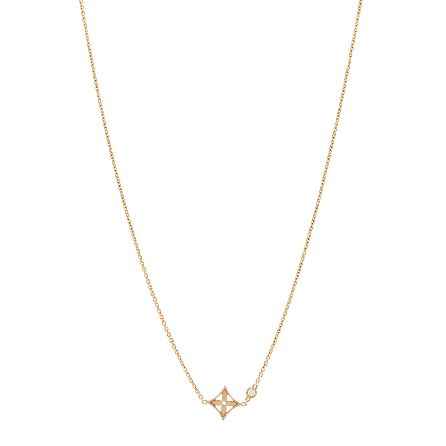 Louis Vuitton 18K Yellow Gold Diamond Idylle Blossom Pendant Necklace 1 of 5