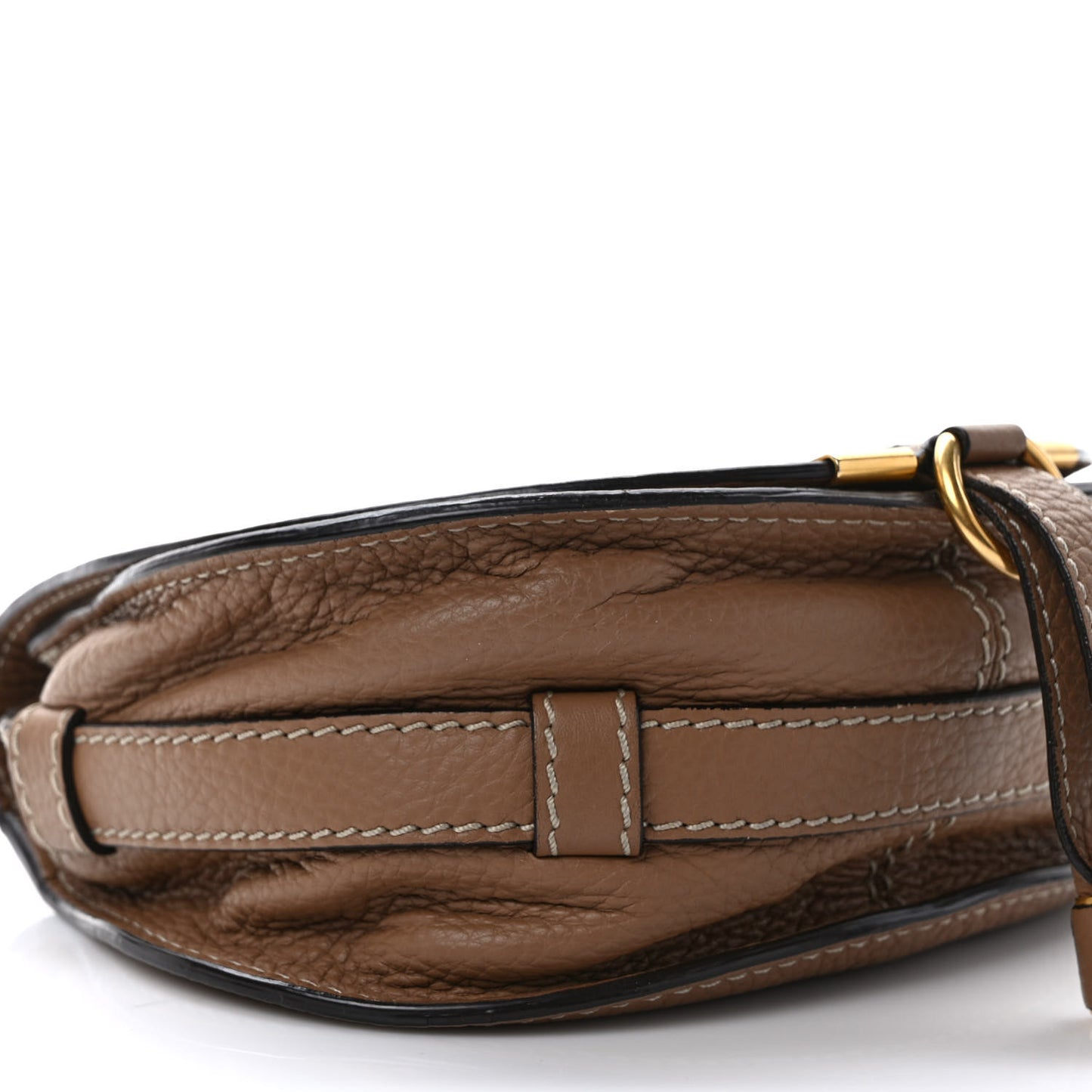 Calfskin Mini Marcie Round Crossbody Bag Nut