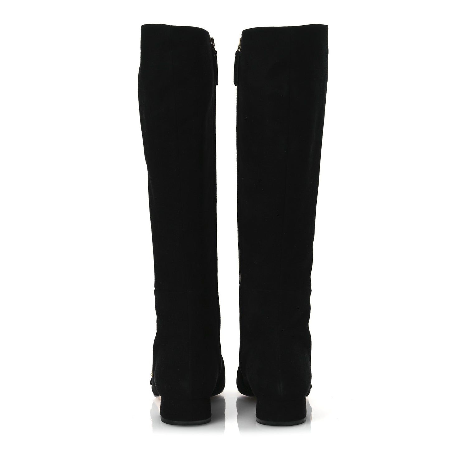 Kid Scamosciato GG Marmont Fringe Knee High Boots 39.5 Black