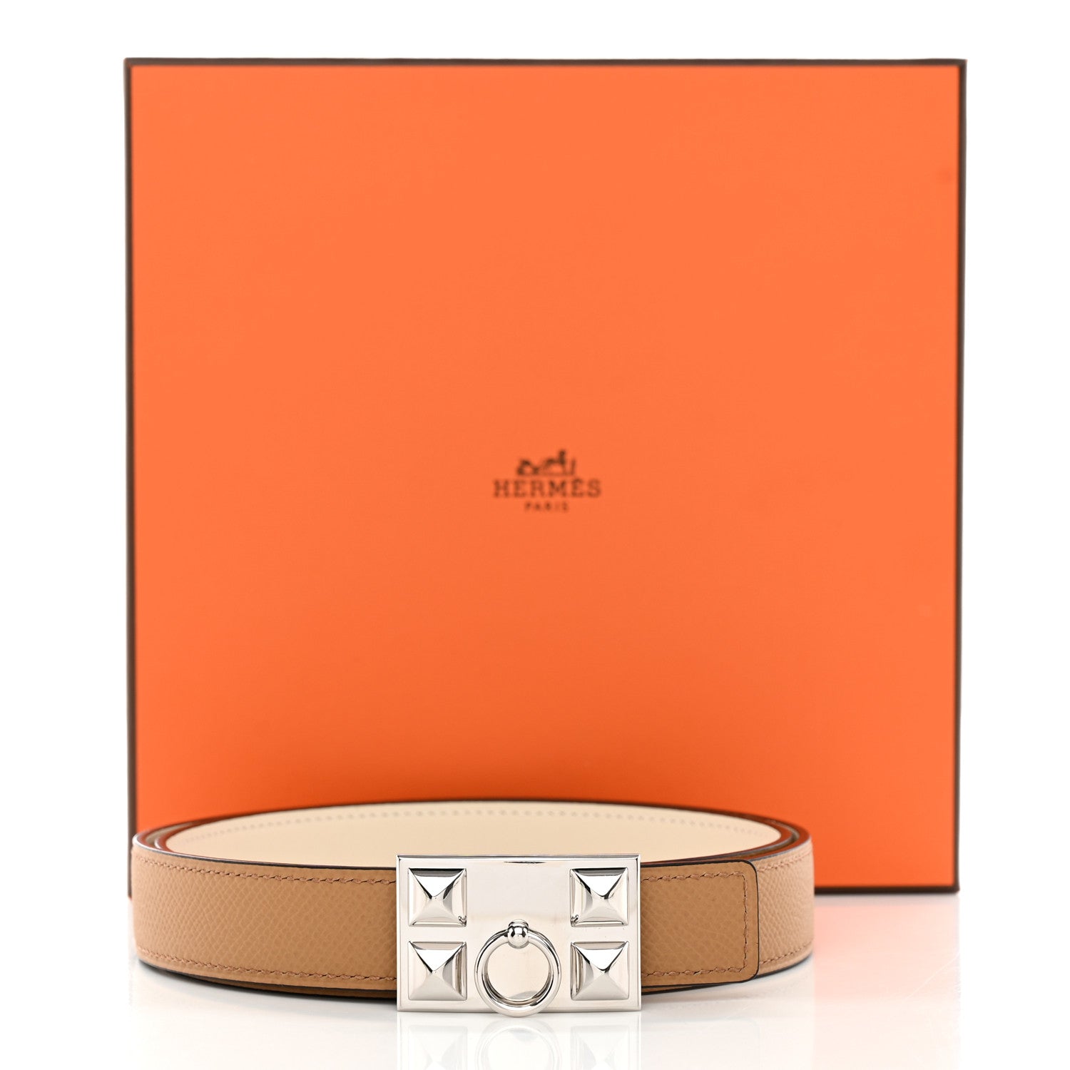 Hermes Epsom Swift 24mm Collier De Chien CDC Belt 80 32 Nata Gold 6 of 6