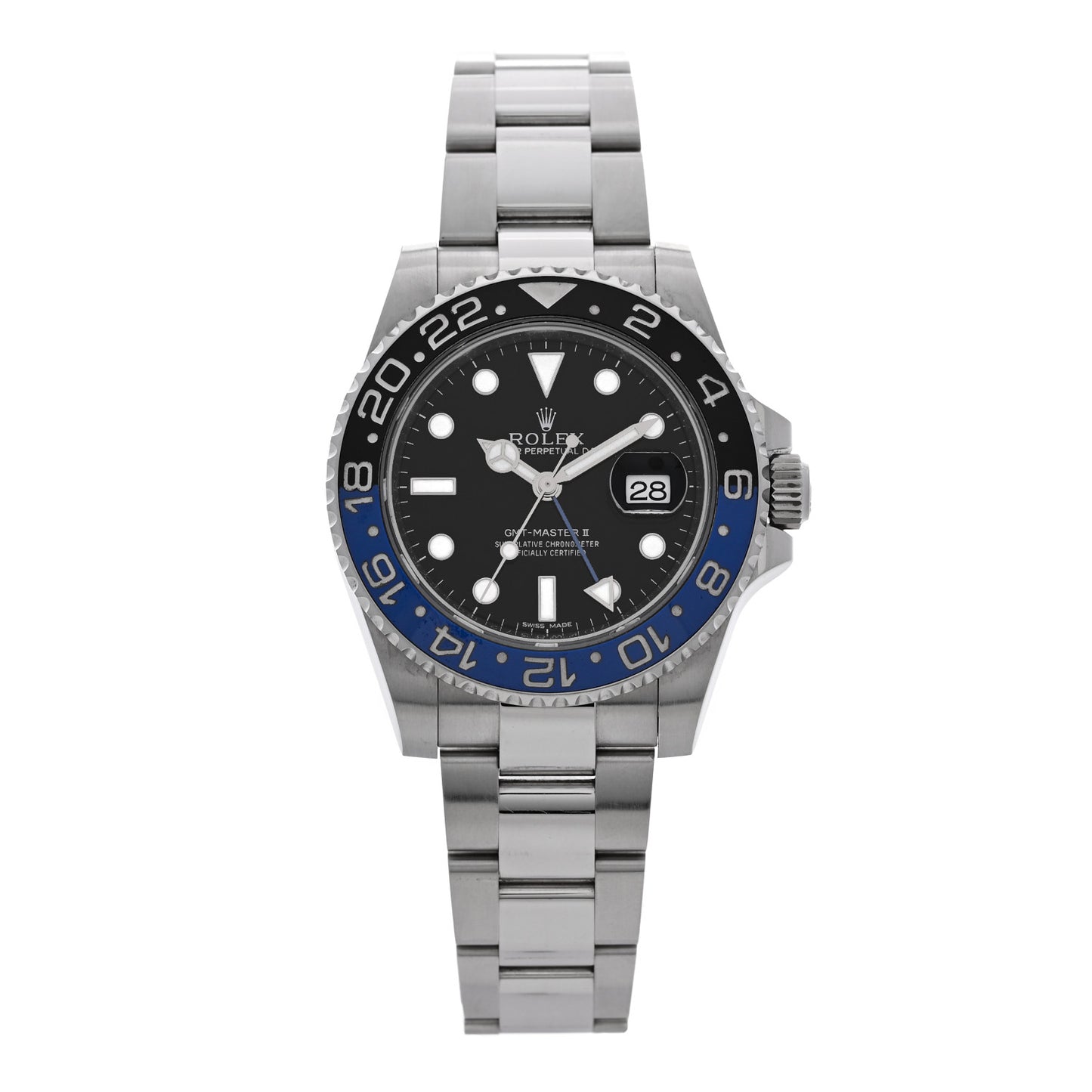 Stainless Steel 40mm Oyster Perpetual Date GMT Master II Batman Watch Black 116710BLNR