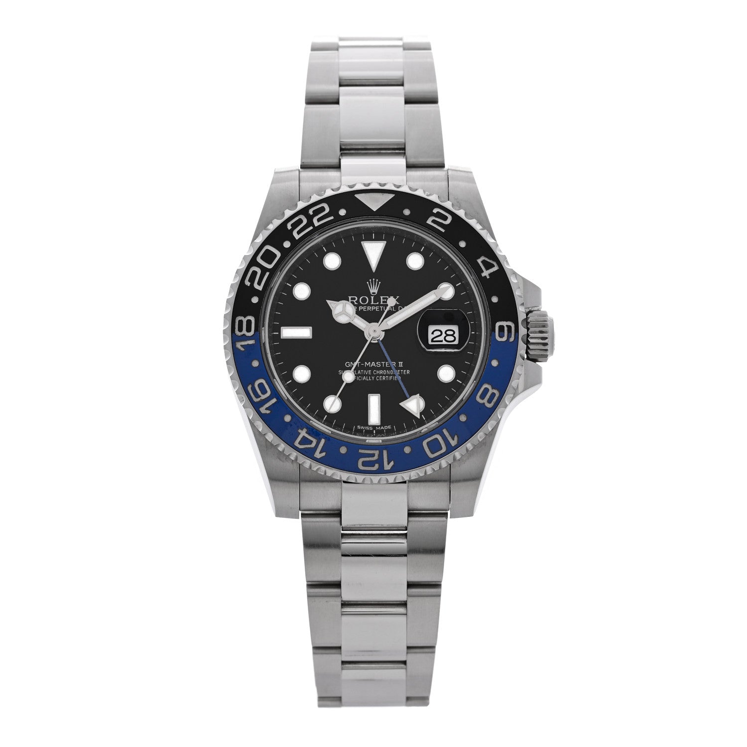 Rolex Stainless Steel 40mm Oyster Perpetual Date GMT Master II Batman Watch Black 116710BLNR 1 of 4