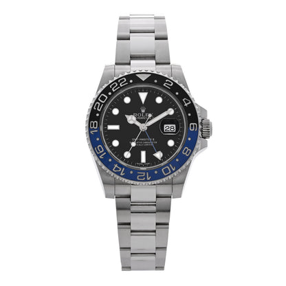 Rolex Stainless Steel 40mm Oyster Perpetual Date GMT Master II Batman Watch Black 116710BLNR 1 of 4