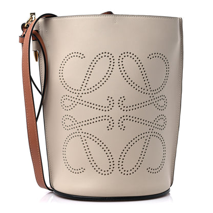 Loewe Calfskin Perforated Anagram Gate Bucket Bag Light Oat Tan 1 of 13