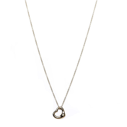 Tiffany 18K Yellow Gold 11mm Elsa Peretti Open Heart Pendant Necklace 1 of 10