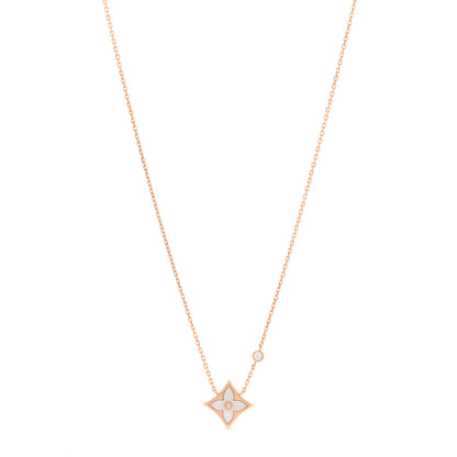 Louis Vuitton 18K Pink Gold Diamond Mother of Pearl Color Blossom BB Star Pendant Necklace 1 of 6