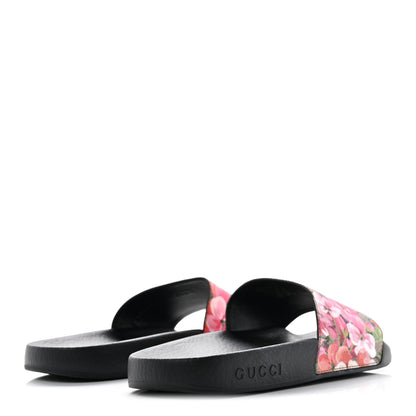 Gucci GG Supreme Monogram Blooms Slide Sandals 37 Beige Multicolor 5 of 9