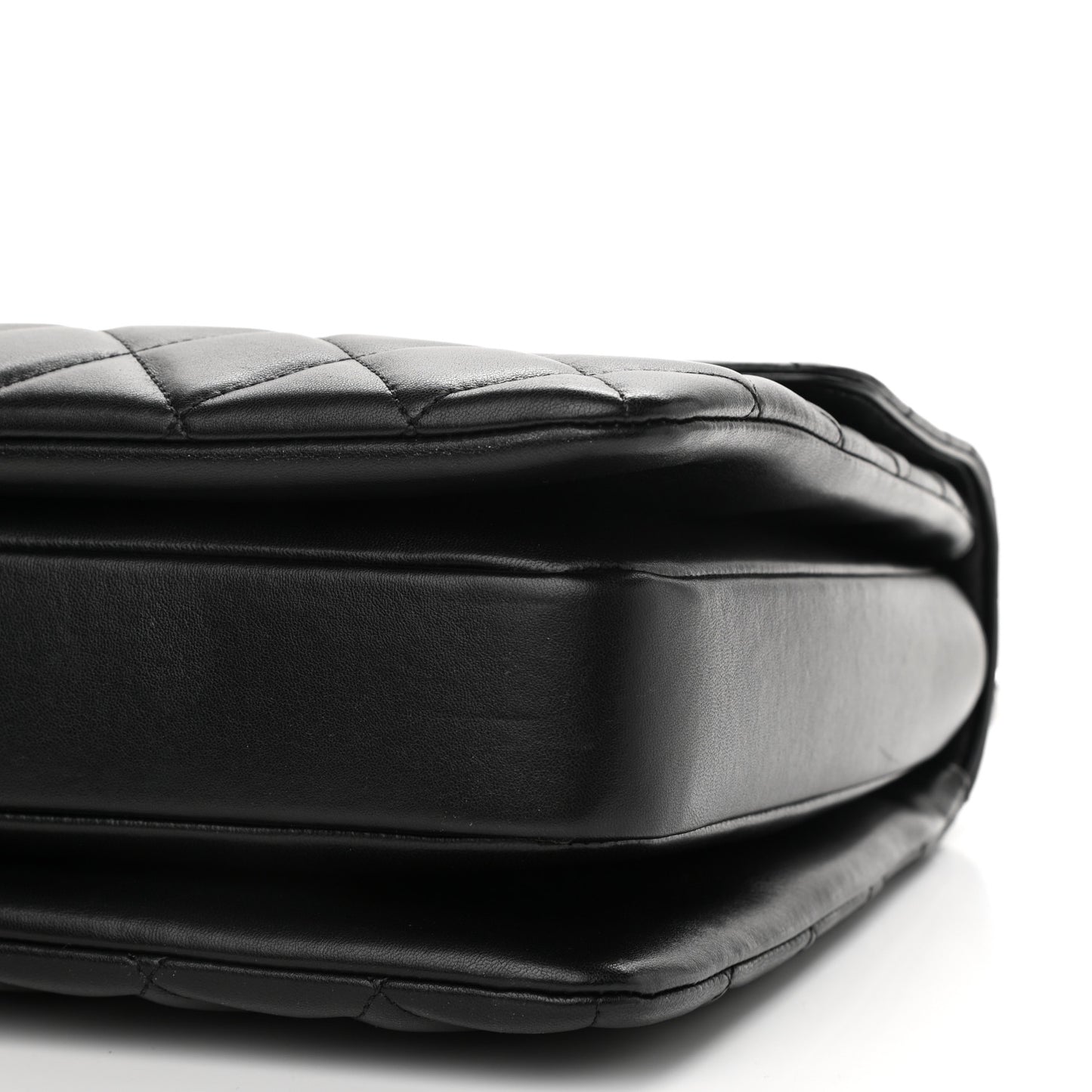 Lambskin Quilted Large Trendy CC Dual Handle Flap Bag Black