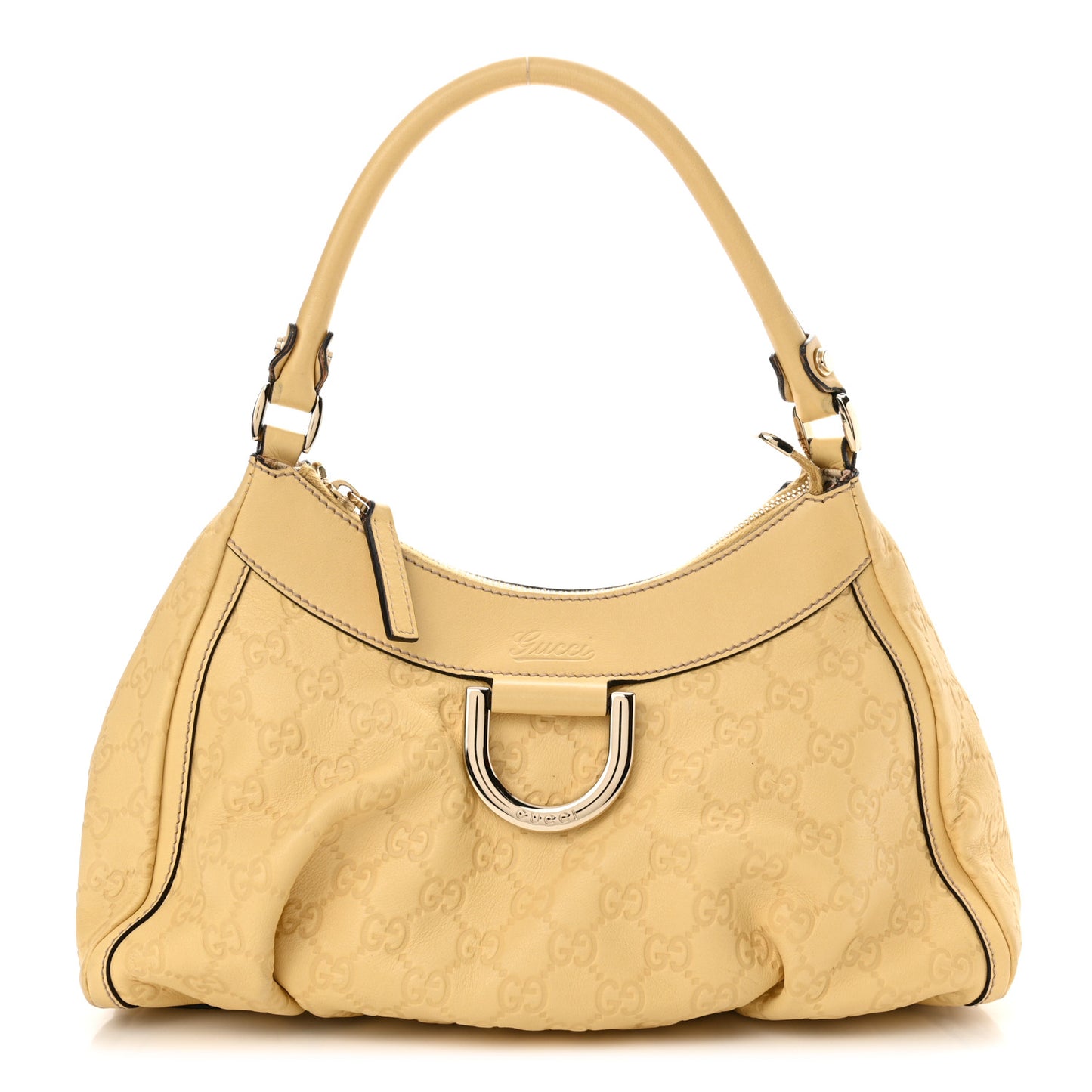 Guccissima Small D Gold Ring Shoulder Bag Yellow