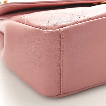 Chanel Lambskin Quilted Curved Flap Pink 9 of 11