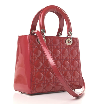 Christian Dior Patent Cannage Medium Lady Dior Red 2 of 5
