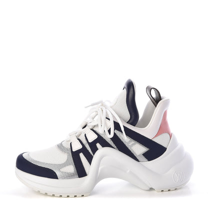 Louis Vuitton Calfskin Technical Nylon LV Archlight Sneakers 39 White Blue Pink 1 of 8