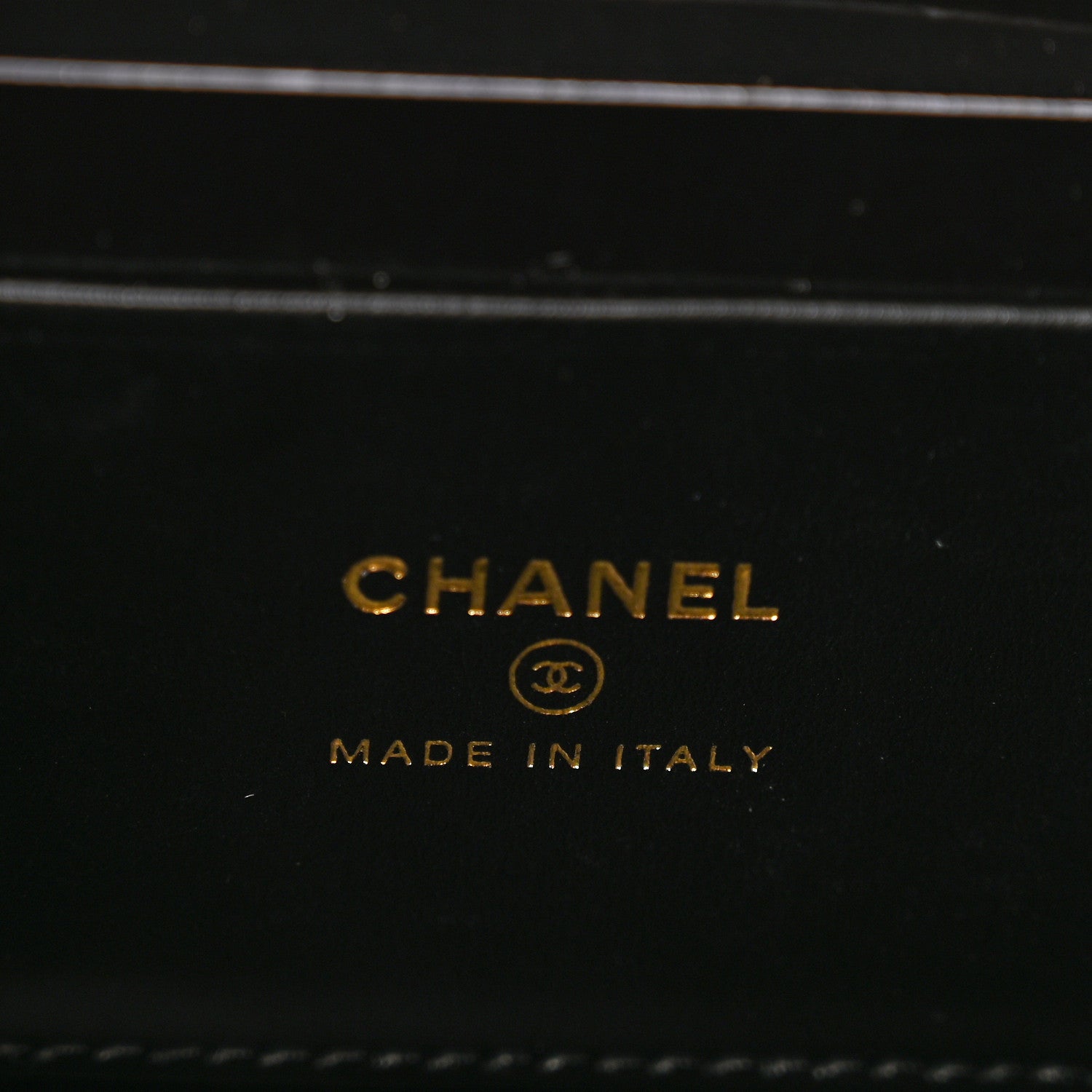 Chanel Caviar Quilted Crystal CC Logo Vanity Case With Chain Black 6 of 12