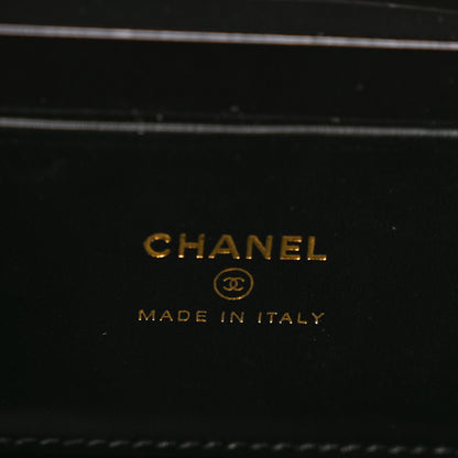 Chanel Caviar Quilted Crystal CC Logo Vanity Case With Chain Black 6 of 12