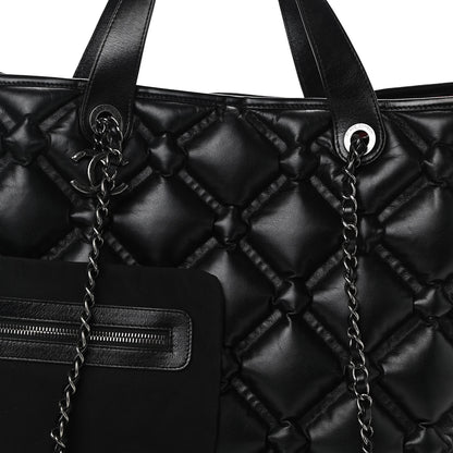 Chanel Calfskin Quilted Large Chesterfield Tote Black 10 of 10
