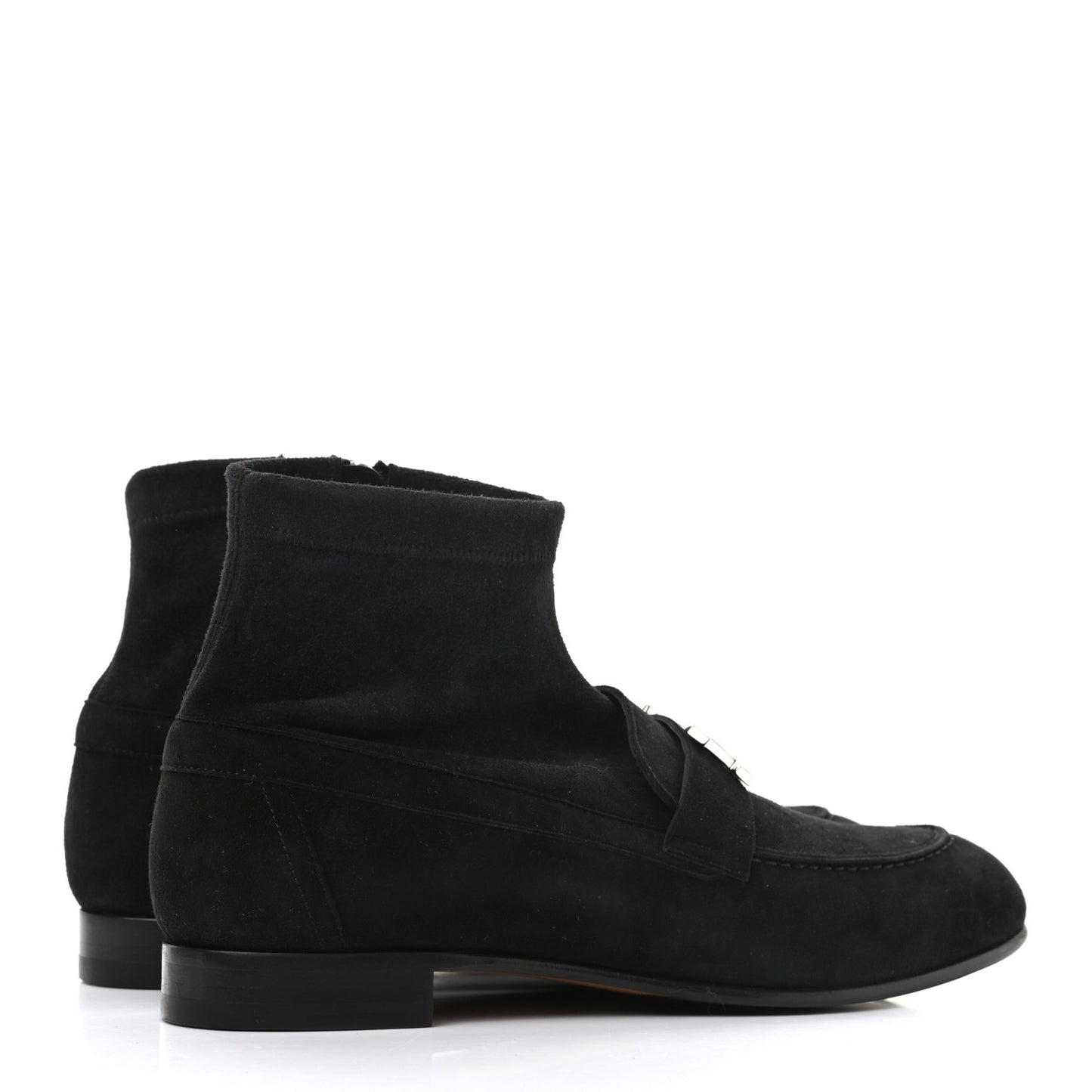 Stretch Velvet Goatskin Saint Honore Ankle Boots 37 Black