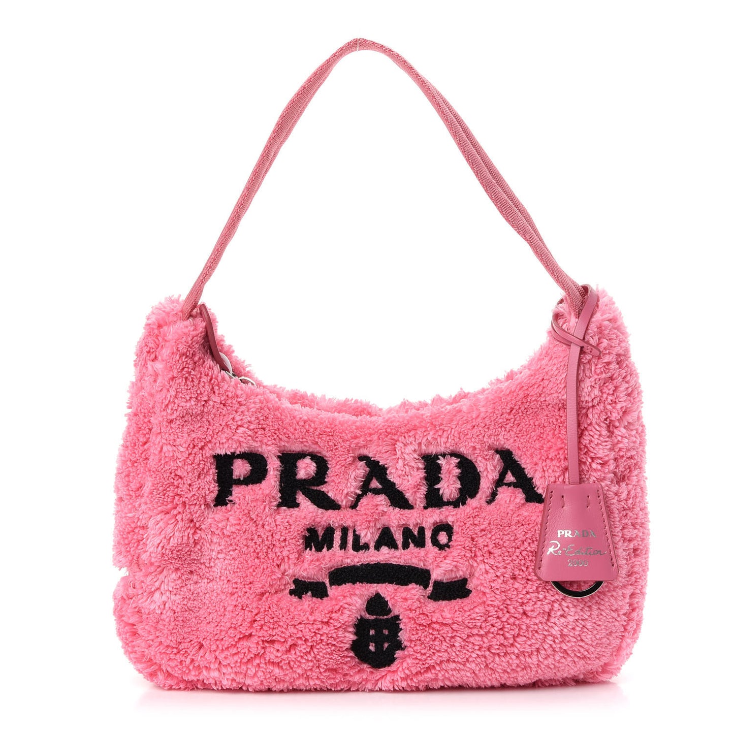Terry Cloth Mini Re-Edition 2000 Bag Petalo Black