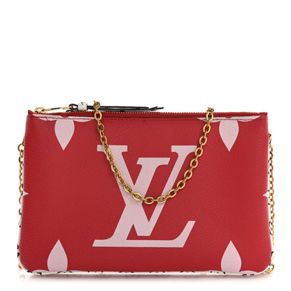 Louis Vuitton Monogram Giant Double Zip Pochette Rouge 1 of 14