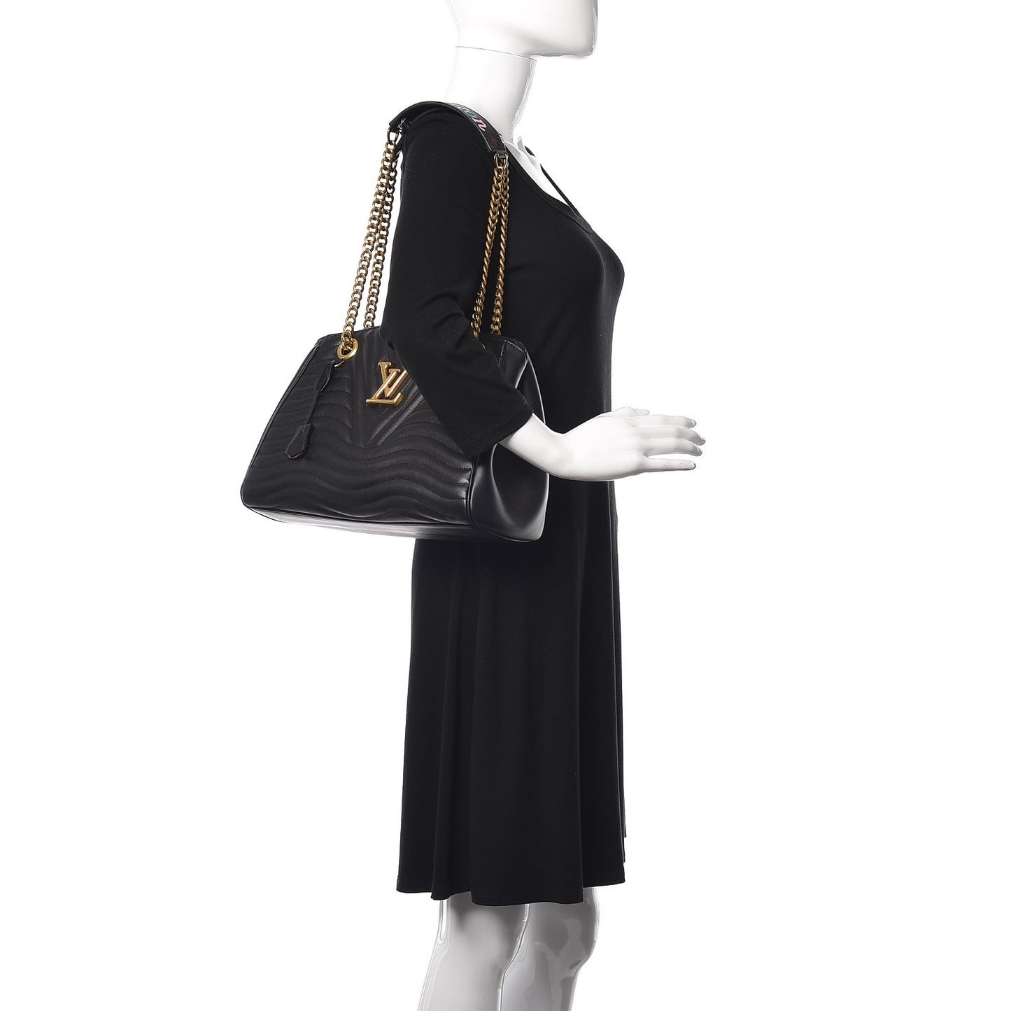 Calfskin New Wave Chain Tote Black