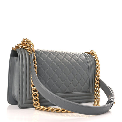 Chanel Lambskin Quilted Medium Boy Flap Grey 3 of 10