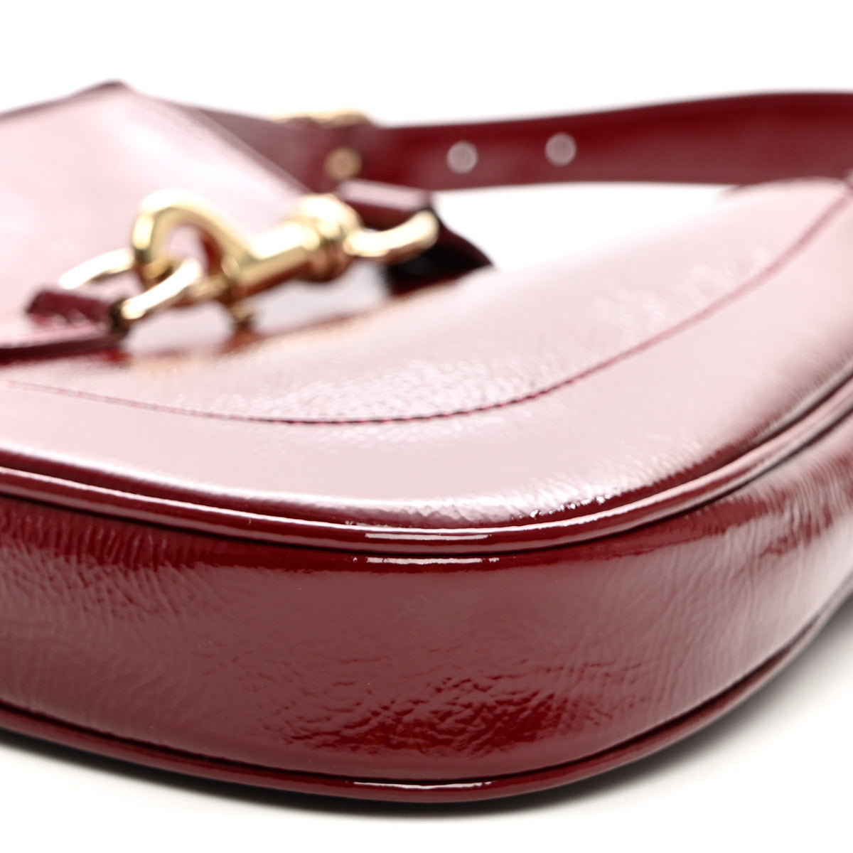 Gucci Patent Calfskin Small Jackie Shoulder Bag Rosso 10 of 10