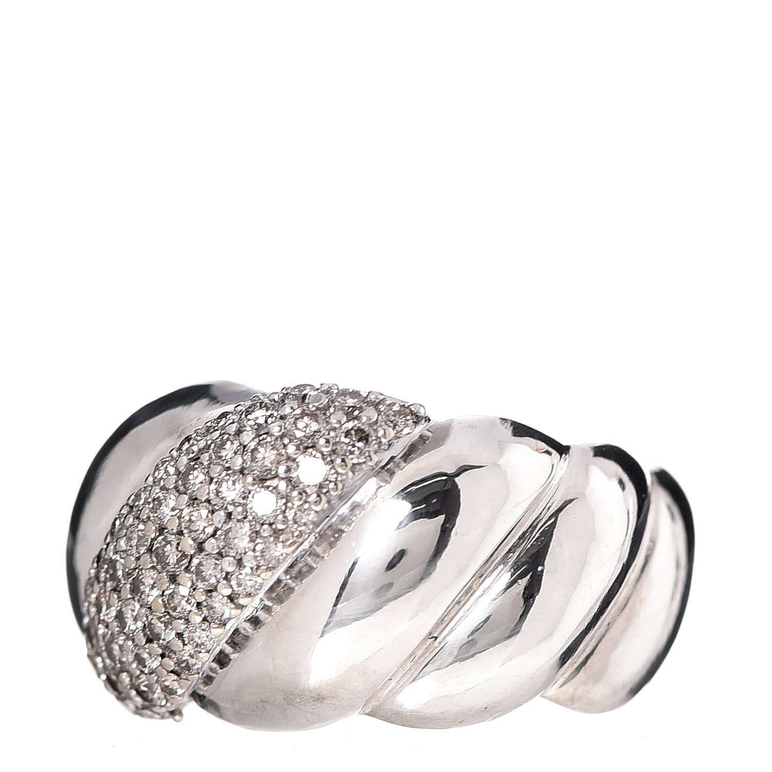 David Yurman Sterling Silver Diamond 13mm Hampton Cable Ring 54 6.75 3 of 6