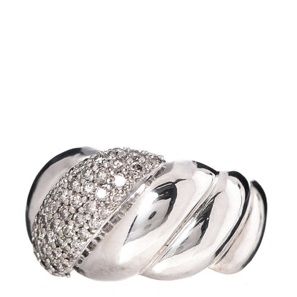David Yurman Sterling Silver Diamond 13mm Hampton Cable Ring 54 6.75 3 of 6