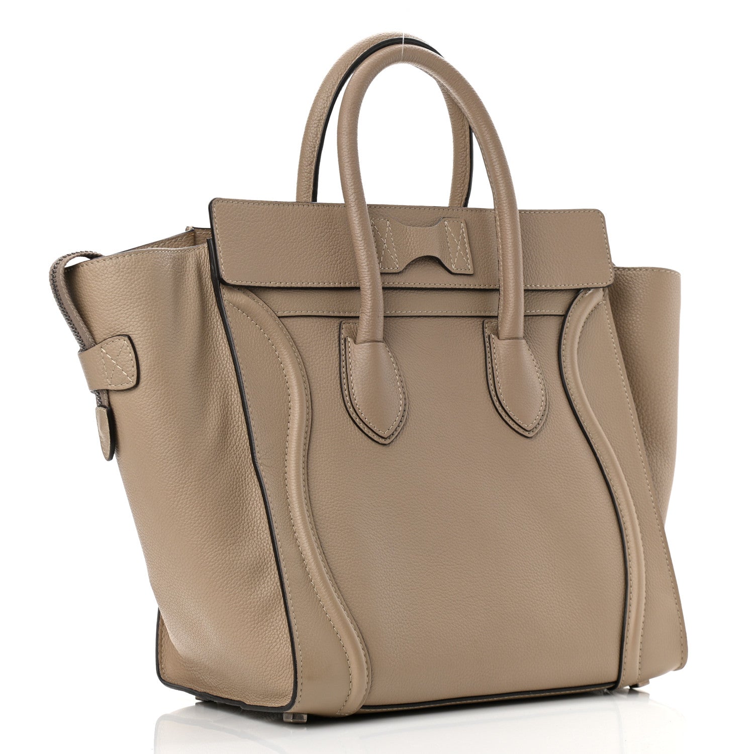 Celine Drummed Calfskin Mini Luggage Dune 5 of 10