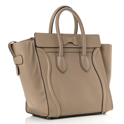 Celine Drummed Calfskin Mini Luggage Dune 5 of 10
