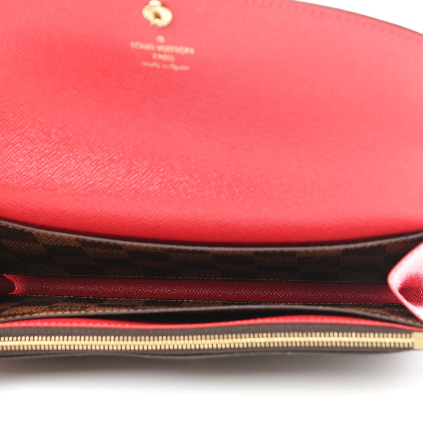 Damier Ebene Emilie Wallet Red