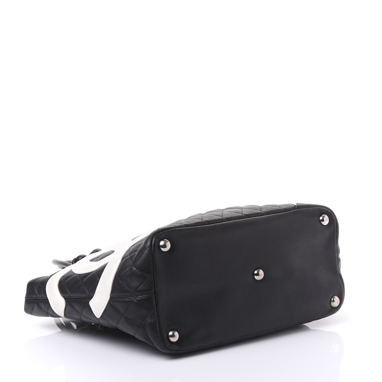 Chanel Calfskin Quilted Large Cambon Tote Black White 3 of 12