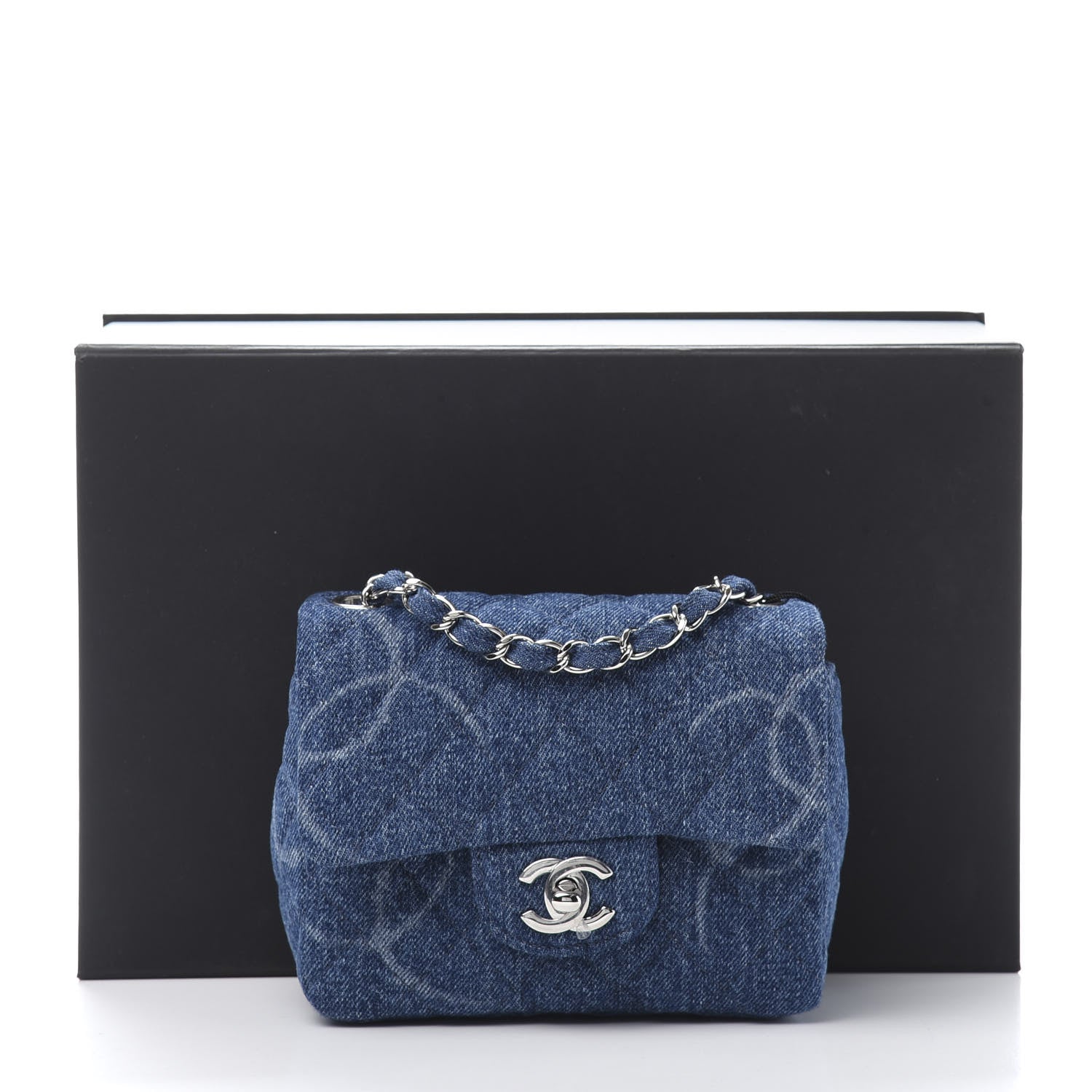 Chanel Denim CC Quilted Mini Square Flap Blue 11 of 11