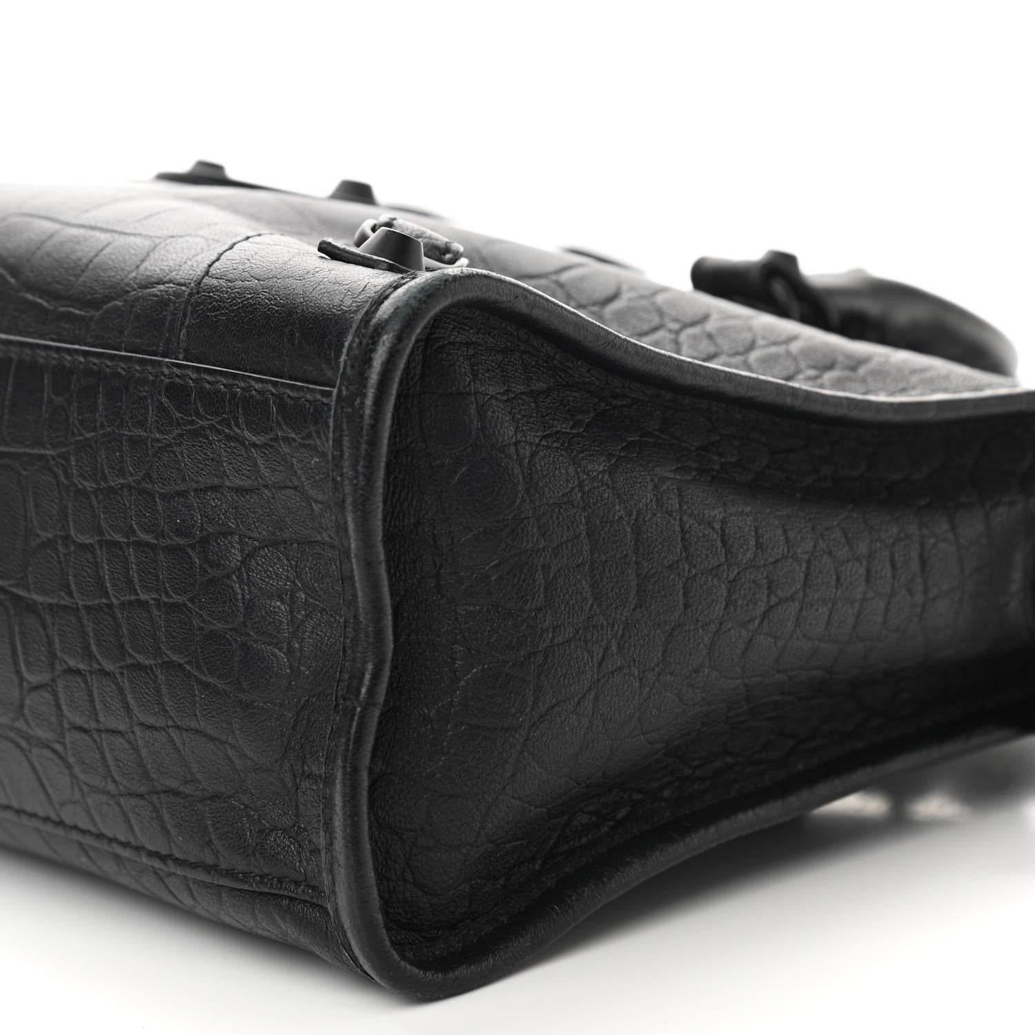 Balenciaga Matte Supple Lambskin Crocodile Embossed Classic Black Hardware S City Black 8 of 9