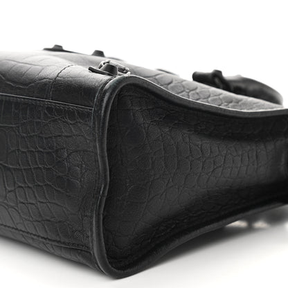 Balenciaga Matte Supple Lambskin Crocodile Embossed Classic Black Hardware S City Black 8 of 9