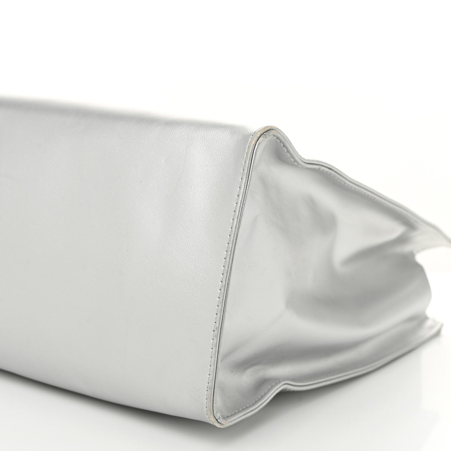 Telfar Metallic Vegan Leather Medium Shopping Bag Silver 9 of 12