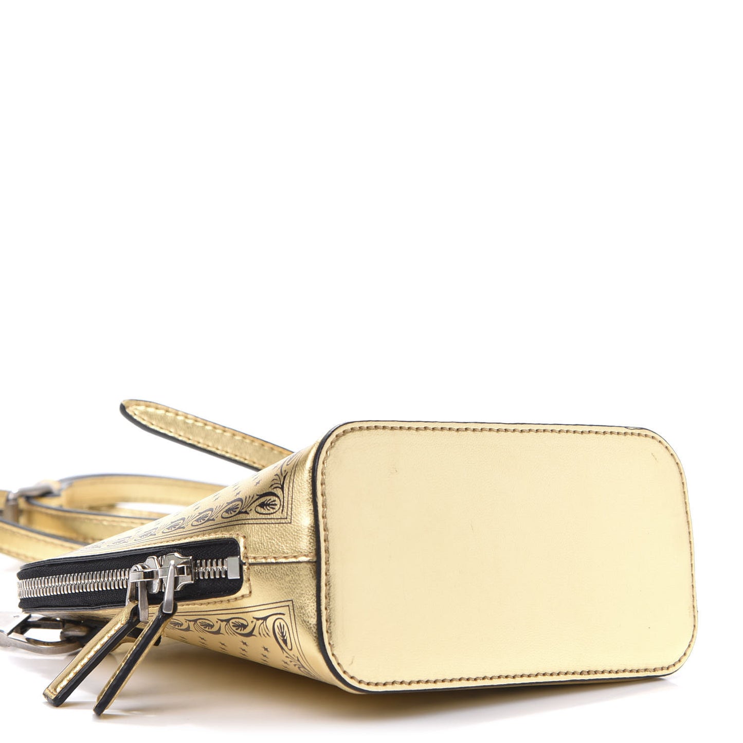 X SEGA Calfskin GUCCY Stars Mini Dome Shoulder Bag Gold