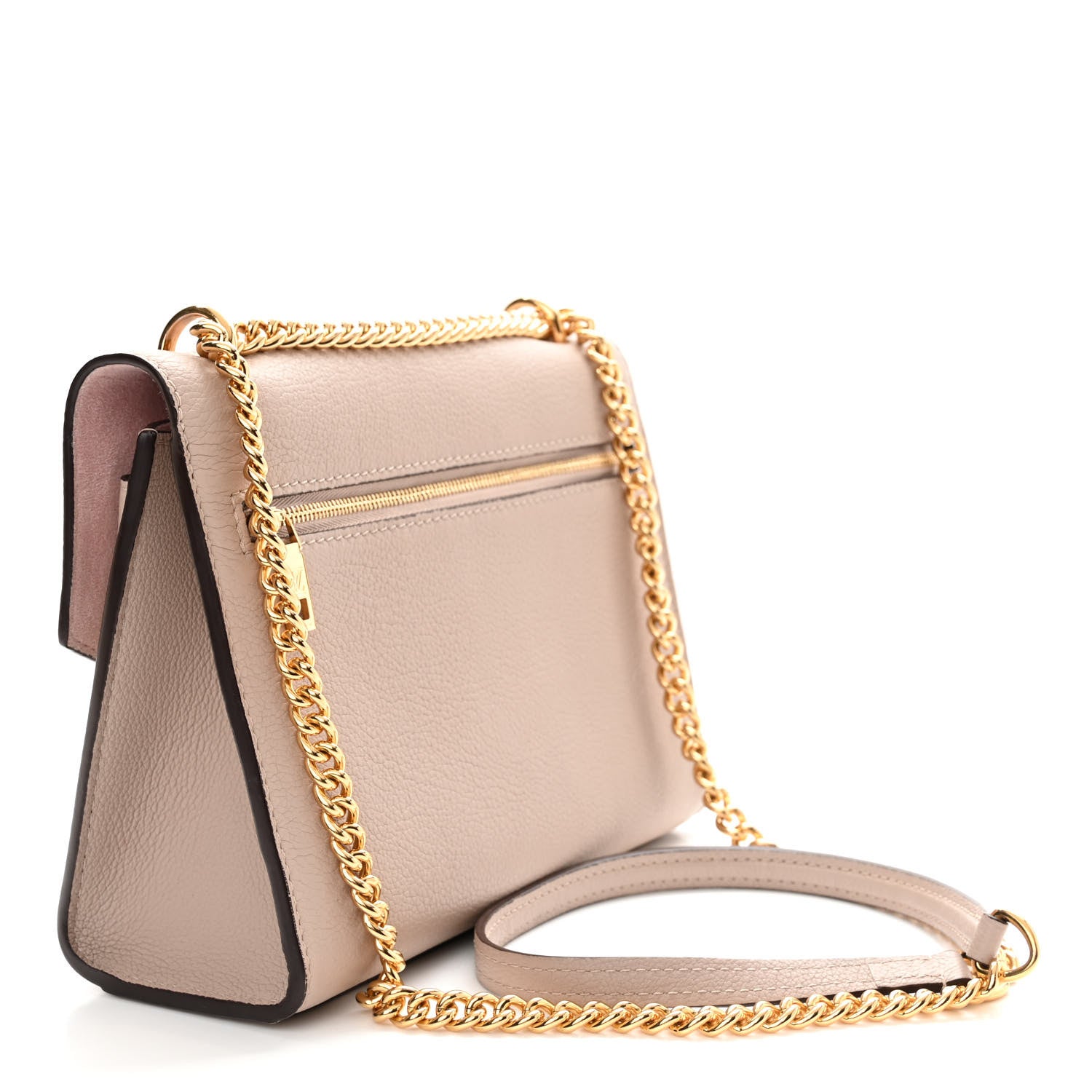 Louis Vuitton Soft Calfskin Mylockme Chain Bag BB Greige 3 of 11