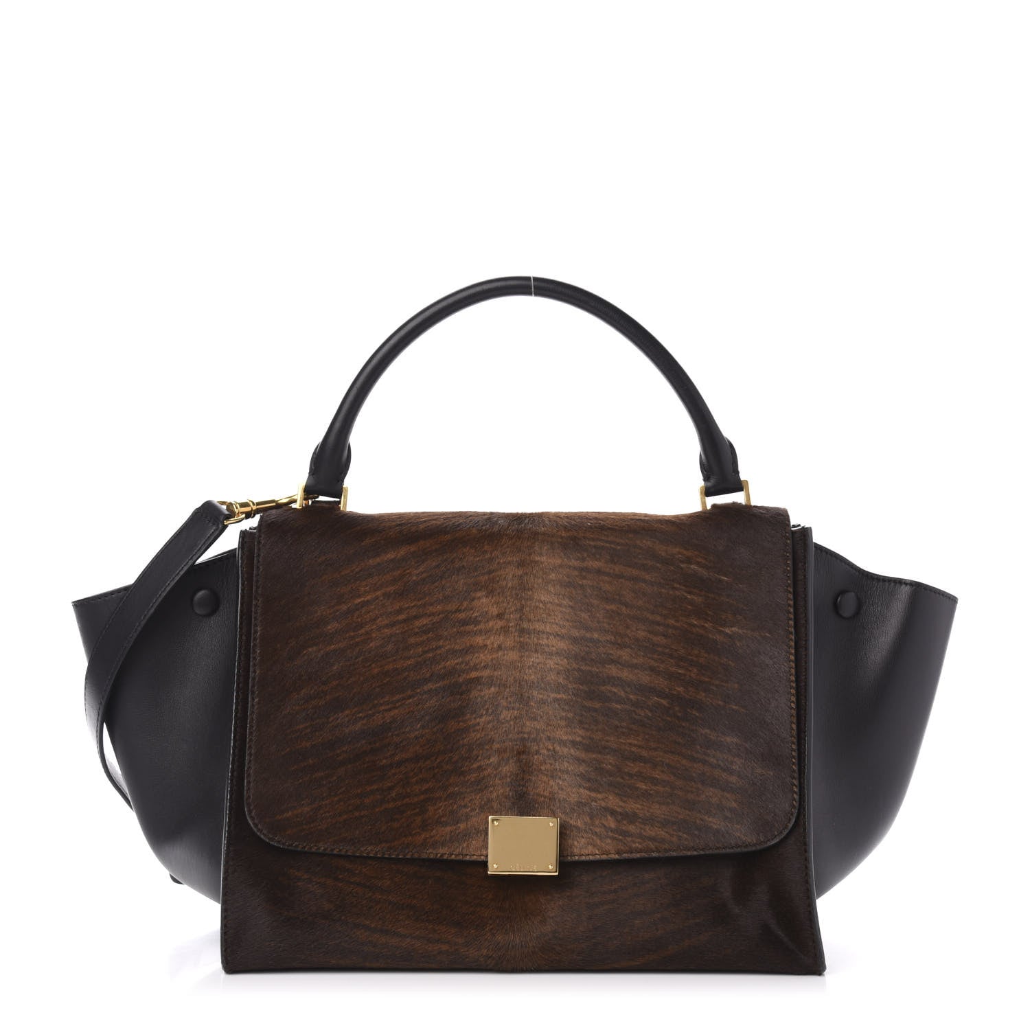 Celine Shaded Pony Hair Calfskin Medium Trapeze Brown 1 of 9