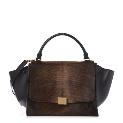 Celine Shaded Pony Hair Calfskin Medium Trapeze Brown 1 of 9