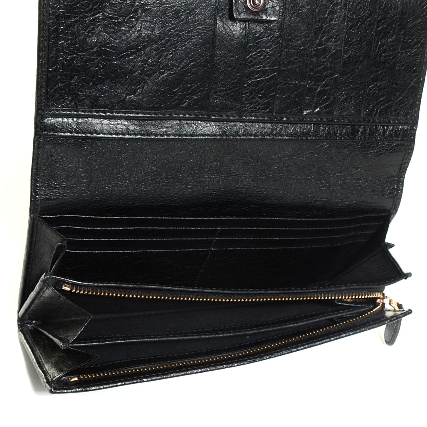 Balenciaga Agneau Giant 12 Rose Gold Hardware Money Wallet Black 5 of 8