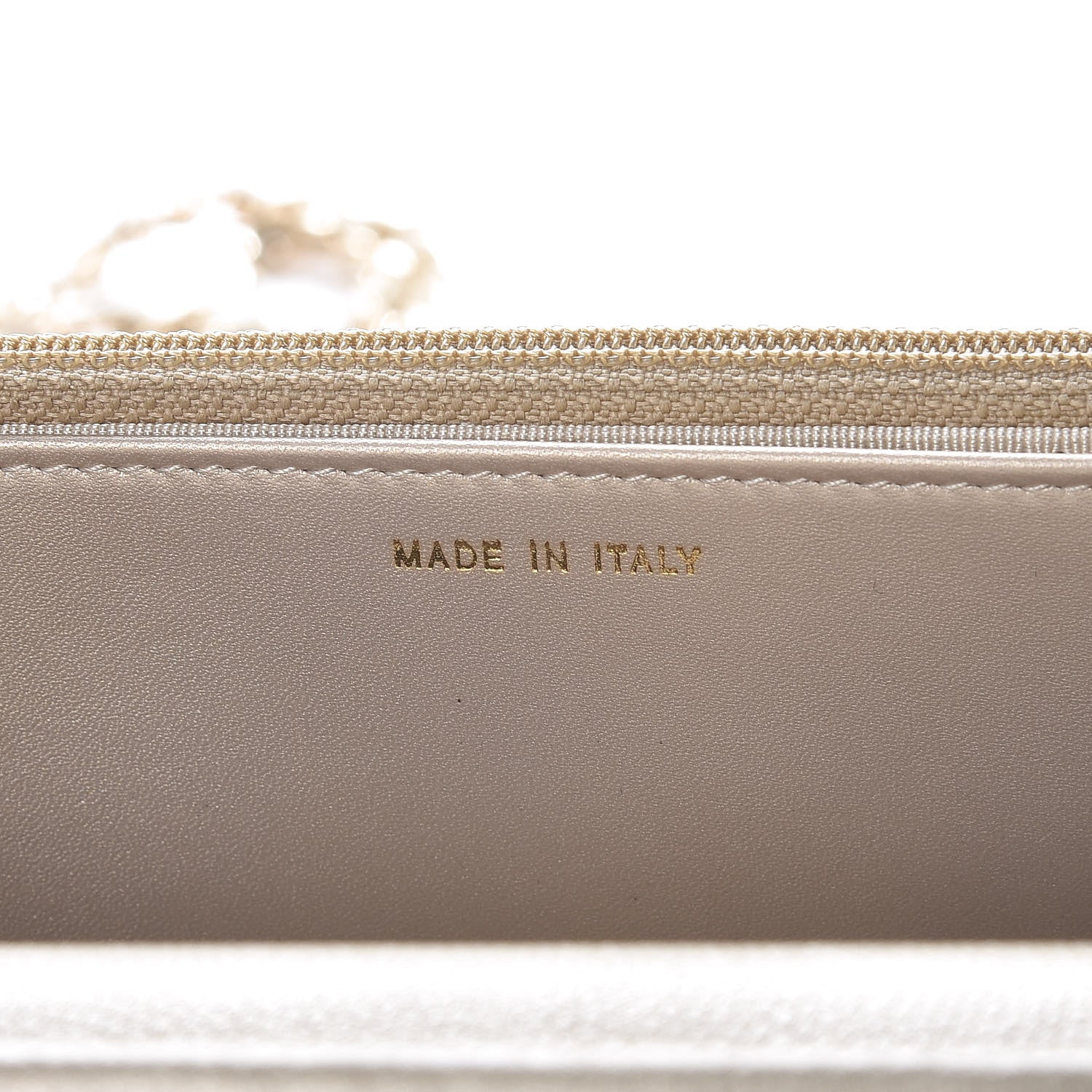 Chanel Pearly Caviar Quilted Wallet On Chain WOC Light Gold 7 of 11