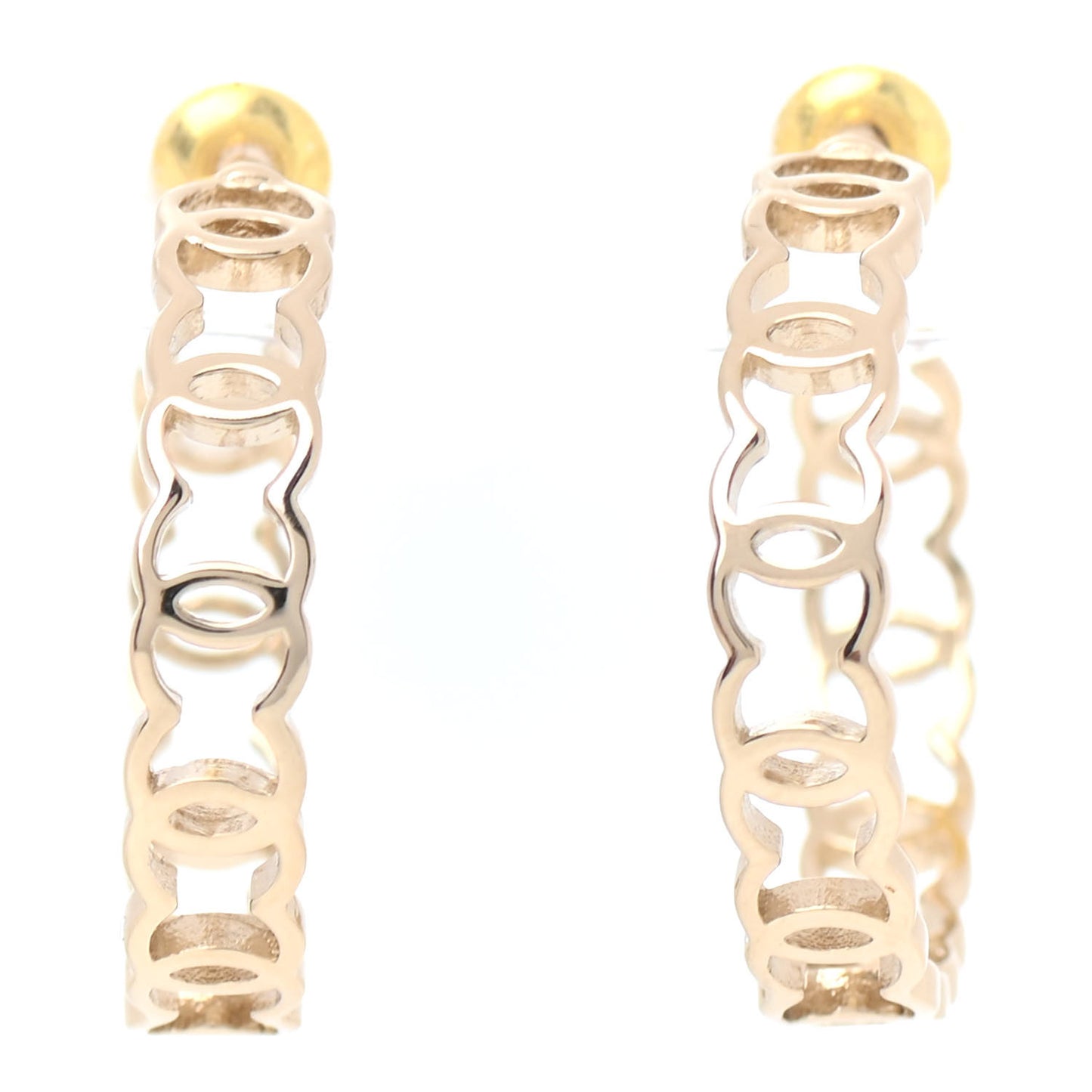 Metal CC Hoop Earrings Gold