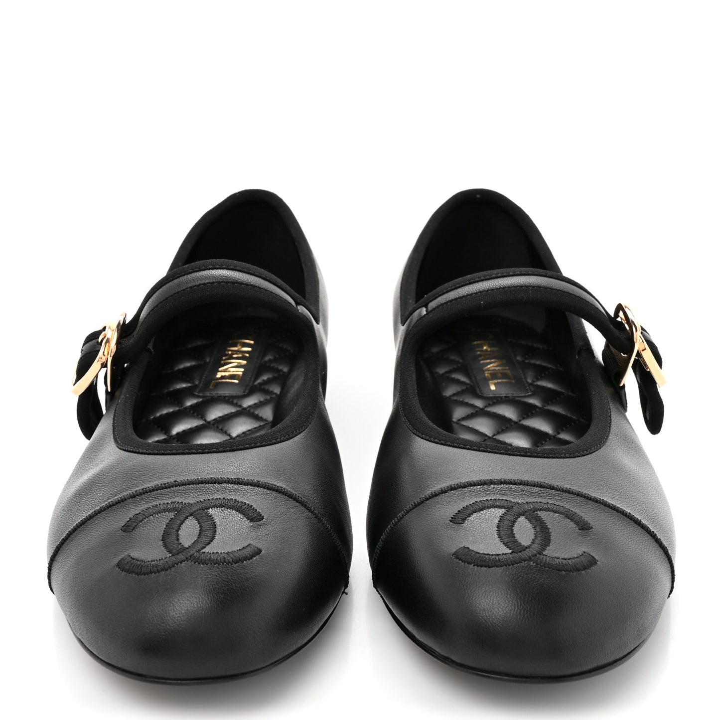Lambskin Mary Jane Flats 38.5 Black