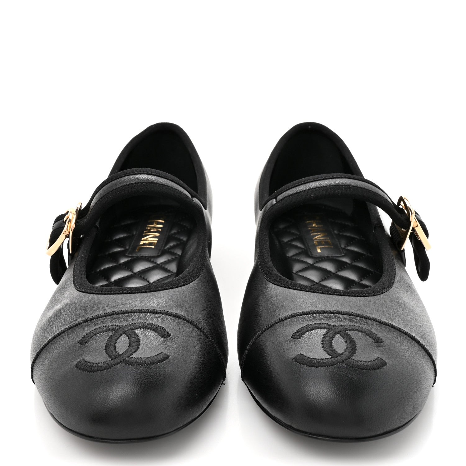 Chanel Lambskin Mary Jane Flats 38.5 Black 3 of 10