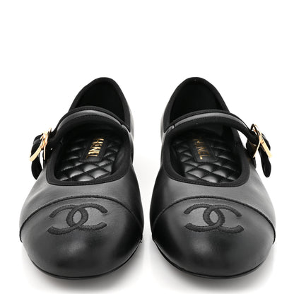 Chanel Lambskin Mary Jane Flats 38.5 Black 3 of 10
