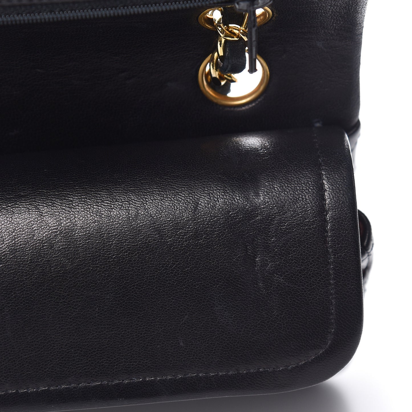 Lambskin Quilted Small Double Flap Black