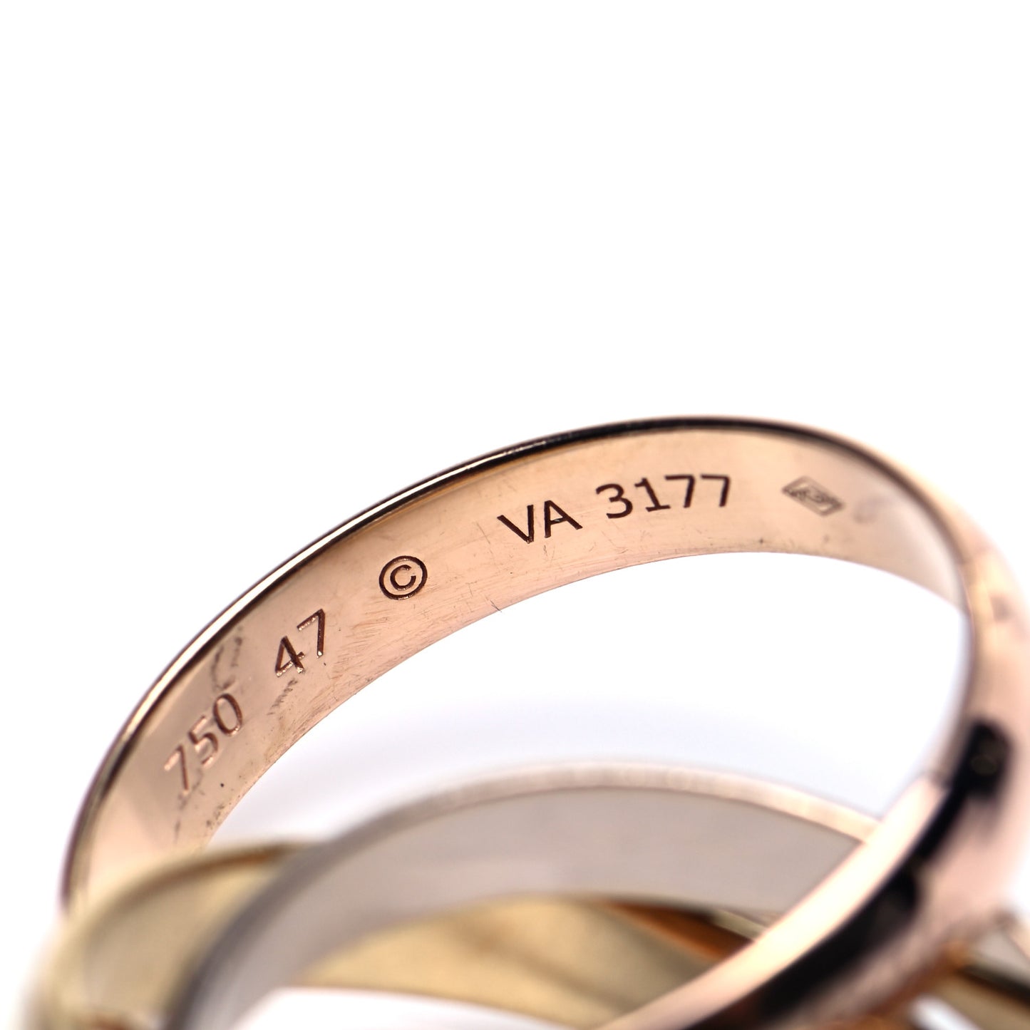 18K Pink Yellow White Gold Classic Trinity Ring 47 4