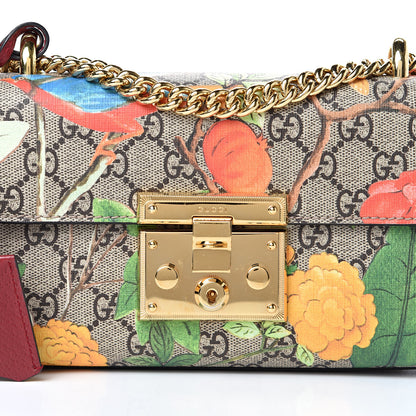 Gucci GG Supreme Monogram Tian Small Padlock Shoulder Bag Beige Multicolor New Acero 7 of 13
