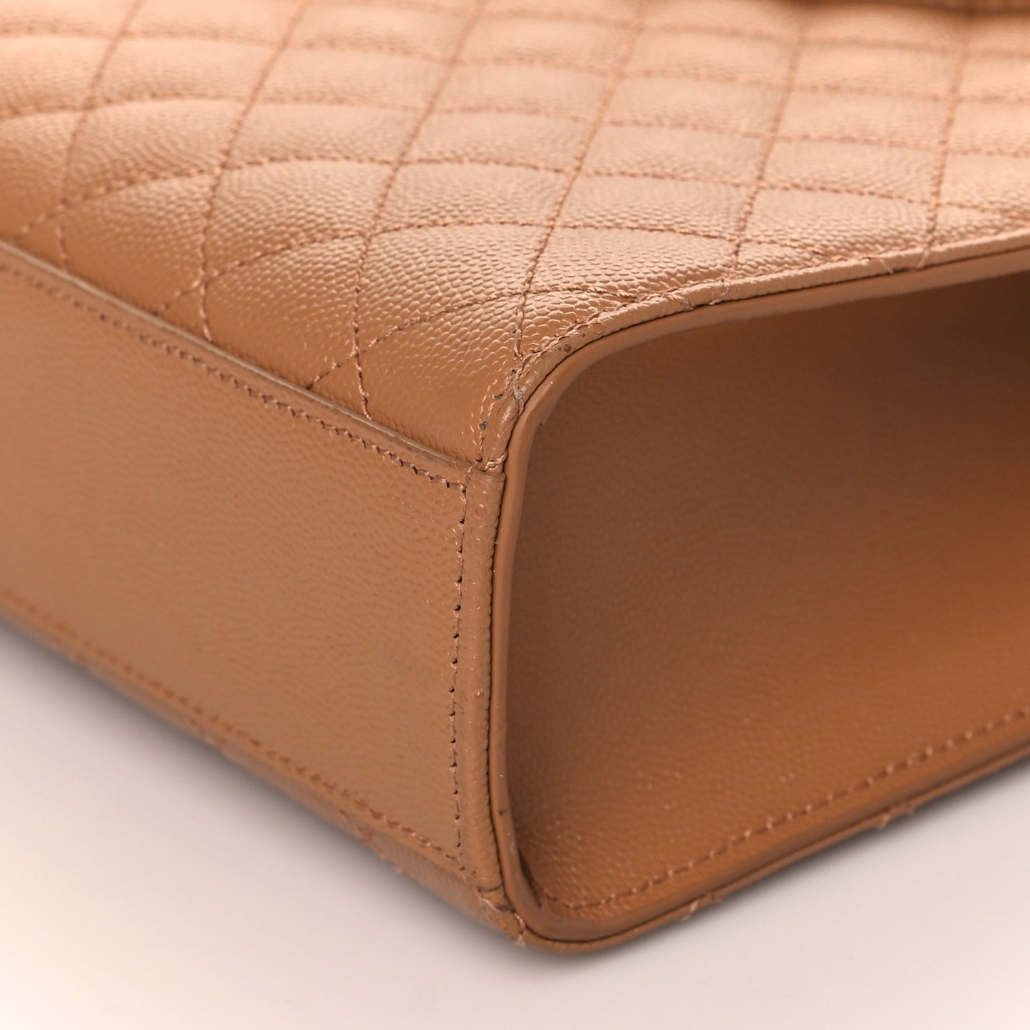 Grain De Poudre Textured Mixed Matelasse Triquilt Large Monogram Satchel Naturel